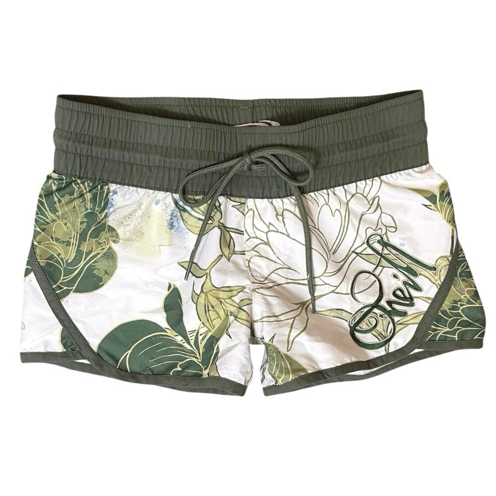 Y2K O'Neill Tropical Floral Board Shorts Size 1/XS Low Rise Coconut Girl Surfer